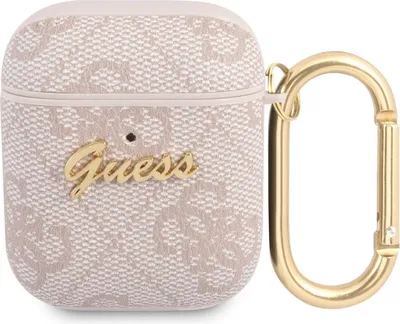Produktbild von Guess GUA24GSMP AirPods 1/2 Hülle pink 4G Script Metal Collection Schutzhülle