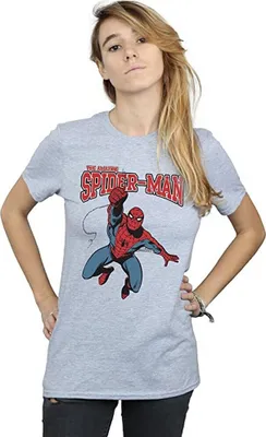 Produktbild von Spider-Man - "Leap" T-Shirt für Damen BI410 (L) (Grau)