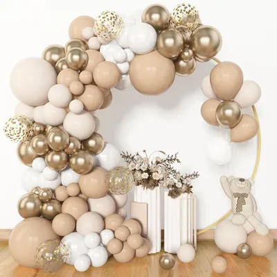 Image de Guirlande de ballons blancs, kit d'arche, 153 pièces, pour décoration de fête