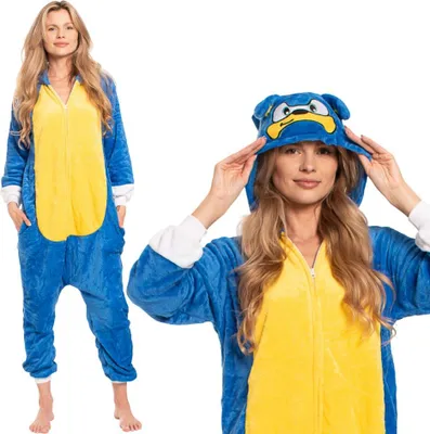 Produktbild von Nikcorp Jumpsuit Pyjama Damen Kinder Onesie Figur Blau XL