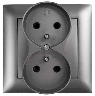 Immagine prodotto di Doppia Presa Con Messa A Terra Toolight Oste Jnh002-G + Cornice Grey