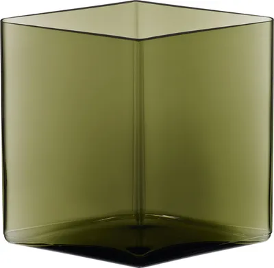 Produktbild von Iittala Ruutu Vase - 205 x 180 mm - Moosgrün