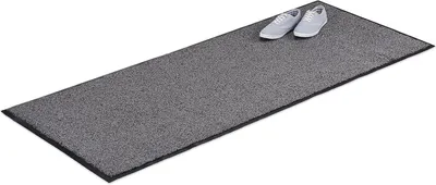 Produktbild von Schmutzfangmatte – Extra dünn – 80 x 200 cm – Fußmatte für den Innenbereich – Große Trockenlaufmatte – Fußmatte – Schwarz-Grau