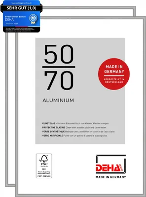 Produktbild von DEHA Design Bilderrahmen Boston (2er Set), 50x70 cm, Aluminium Silber Matt