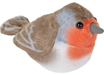 Obrázek produktu pro Plyšový ptáček Červenka se zvukem - 15 cm