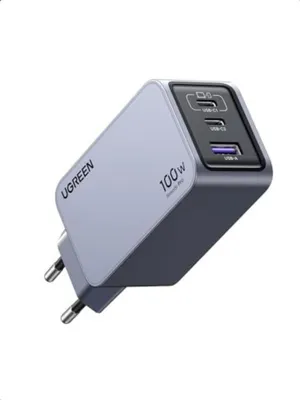Immagine prodotto di Caricabatterie Ugreen Nexode Pro 100W, Gan, Usb + 2X Usb-C (Grigio)