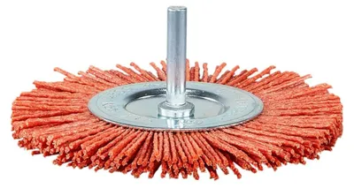 Zdjęcie produktu dla MAKITA D-45602 nylonowa szczotka okrągła 100 mm, szlifowanie zgrubne, trzpień 6 mm