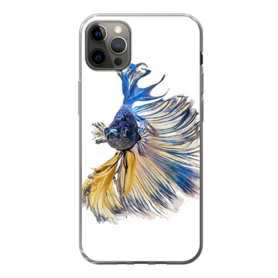 Produktbild von MuchoWow® Handyhülle Schutzhülle Hülle für iPhone 12 Pro Max Fisch - Schwanz - Blau Silikon Softcase Handy Hülle - Hartschale