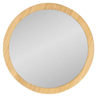 Image de Miroir rond en bois de bambou - Design durable pour une élégance intemporelle, matériau naturel en bambou. nature