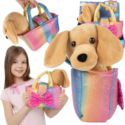 Image de Malplay Peluche "Chien" dans un sac à main Jouet à câliner Pour les enfants à partir de 3 ans
