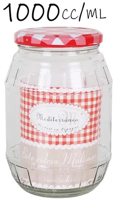 Image de Bocaux en verre - Récipients de conservation - 1 litre - Couvercle hermétique - Pour aliments - Idéal pour les légumineuses - Lot de 12