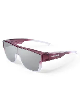 Image de ROCKBROS Lunettes de soleil à enfiler Lunettes de vélo polarisées UV400 pour porteurs de lunettes Protection anti-éblouissement pour le cyclisme en plein air, la course à pied, hommes, femmes, rouge
