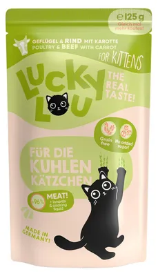 Produktbild von Lucky Lou Lifestage Kitten Geflügel & Rind 16x 125 g