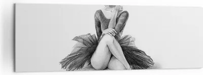 Produktbild von Bild auf Leinwand - Leinwandbild - Einteilig - Ballerina Zeichnung Bleistift - 160x50cm - Wand Bild - Wanddeko - Wandbilder - Leinwanddruck - Bilder - Wanddekoration - Leinwand bilder - AB160x50-4496