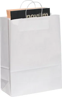 Produktbild von VP Papier-Tragetaschen Toptwist weiß 32,0 x 42,0 cm, 50 St.