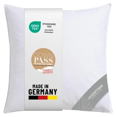 Produktbild von Daunenkissen 40x80 cm 3-Kammerkissen Kopfkissen Kissen Daunen, Füllung (Außenkammer): 60% Daunen / 40% Federn, Bezug: 100 % Baumwolle SPESSARTTRAUM TOPAS