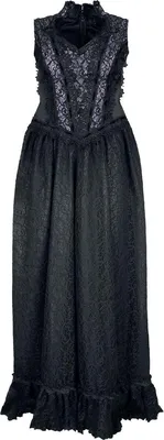 Produktbild von Sinister Gothic Langes Kleid Damen Gothic Longdress schwarz/lila XXL