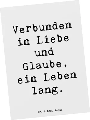Produktbild von Mr. & Mrs. Panda Postkarte Spruch Kirchliche Trauung Liebe Glaube - Weiß - Geschenk, Heirat, Heiraten, Ehe, einzelkarte, Postkarten, heilige Verbindung, Fotokarte