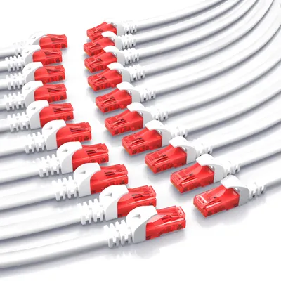 Imagen del producto de Cable de red Gigabit Ethernet Cat 6 (CSL, 20 unidades) - Múltiple blindaje - UTP Gigabit - 1000 Mbit/s - Cable de conexión - Cable de red - 0,5 metros