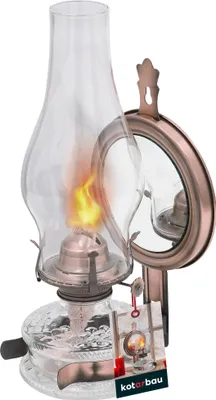 Obrázok produktu pre KOTARBAU® Petrolejová lampa Sklenená olejová lampa so zrkadlom Stará medená kempingová lampa Petrolejová lampa Petrolejová lampa Lampy Vintage olejová lampa Kempingové svetlo Balkónové doplnky Petrolejová lampa pre interiéry