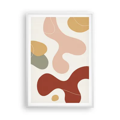 Produktbild von Gerahmtes Poster - Weißer Rahmen - Abstraktion Flecken Modern - 70x100 cm - Wand Bild - Wanddeko - Wandbilder - Kunstposter - Wandposter - Bilderrahmen - Bilder - Kunstdruck - P2WPA70x100-4439
