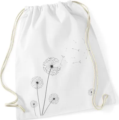 Produktbild von Turnbeutel Pusteblume Blume Hipster Beutel Tasche Jutebeutel Dandelion Gymsac