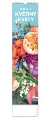 Zdjęcie produktu dla NOTIQUE Kalendarz ścienny "Kwiaty", 2027, wymiary 12 x 48 cm