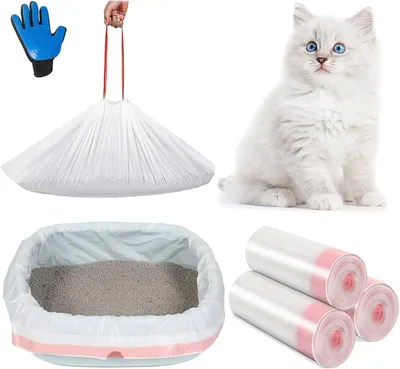 Imagen del producto de Absorbentes para areneros, 30 unidades, extra grandes, con cinta para facilitar la extracción, para areneros de gatos