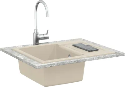 Zdjęcie produktu dla vidaXL Umywalka beżowa 620 x 500 mm 80% kwarcu i 20% żywicy