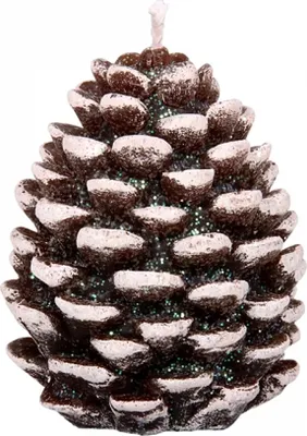 Image de Cône de bougie de Noël 7 x 9 cm marron