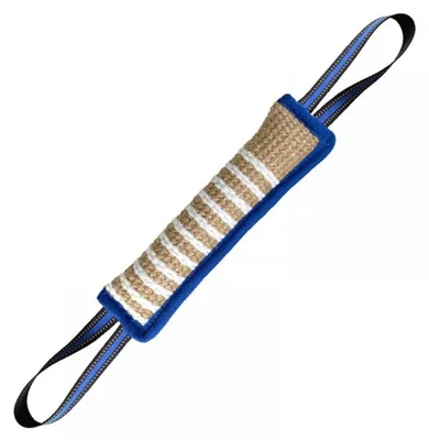 Immagine prodotto di Salsiccia per cani, 30 cm, sacchetto di juta con 2 anelli, colore blu