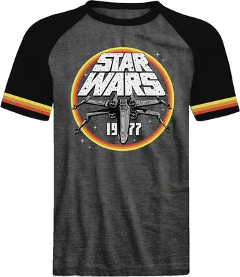 Produktbild von Star Wars - 1977 Circle - Charcoal Raglan T-Shirt - Größe M