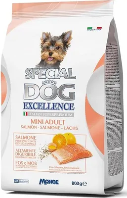 Produktbild von Monge Special Dog Excellence Italian Superpremium Mini Adult Salmone,Riso e Agrumi Lachs, Reis und Zitrus 800g
