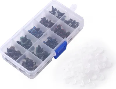 Zdjęcie produktu dla 100 plastikowych oczu dla lalek do filcowych zabawek dla misiów, akcesoria do majsterkowania, 8 mm