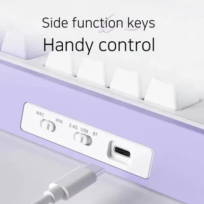 Zdjęcie produktu dla AK980 V2 – mechaniczna klawiatura do gier – tryb potrójny: bezprzewodowy/Bluetooth/USB – przełączniki typu hot-swap – klawisze z PBT – podświetlenie RGB – 99 klawiszy