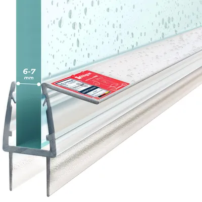 Produktbild von STEIGNER Duschtürdichtung UK20 100 cm (1 Stk.) Transparent - Dichtung gerade für Eckeinstieg Dusche oder Fünfeckdusche mit Duschtür 6-7 mm - Schutz gegen Auslaufen, Perfekte Passform, Einfache Montage