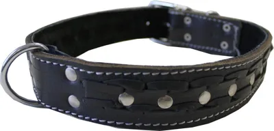 Produktbild von Hundehalsband aus echtem Leder 55-64cm in schwarz