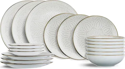 Produktbild von Cosy & Trendy Geschirrset Murano - 18-teilig / 6 Personen - 6 Speiseteller, 6 Frühstücksteller und 6 Suppenteller