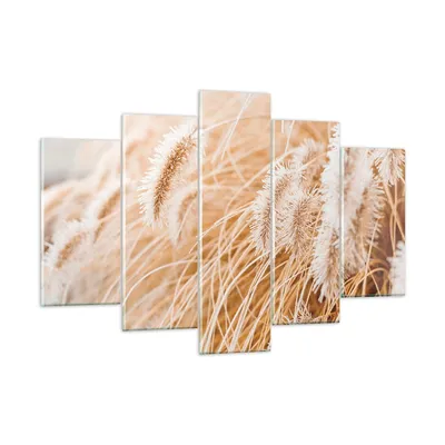 Produktbild von Bilder auf glas - 5 Teile - Gras Boho Licht - 150x100cm - Glasbilder - Wandbilder - Bilder - zum Aufhängen bereit - Wanddekoration aus Glas - Glas Bilder - Wandbild auf Glas - GEA150x100-4903