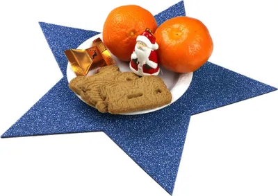 Produktbild von Primaflor Deko-Stern - GLIMMER - Blau - 29,5 cm - Teller- & Tassenunterlage - Tischunterlage - Tischdecke, Filzdecke & Weihnachts-Deko - Tischdeckchen, Platzdeckchen
