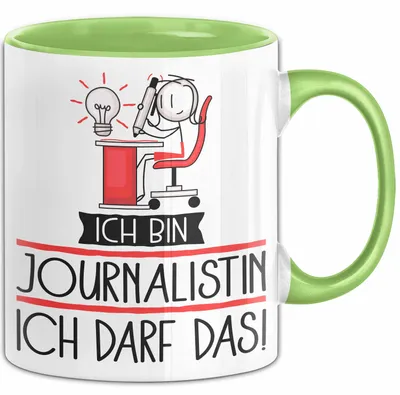 Produktbild von Geschenk für Journalistin Tasse Lustige Geschenkidee Geburtstag Ich Bin Journalistin Ich Darf Das (Grün)