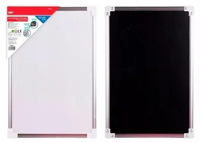 Zdjęcie produktu dla Tablica dwustronna magnetyczna i kredowa 30x40cm