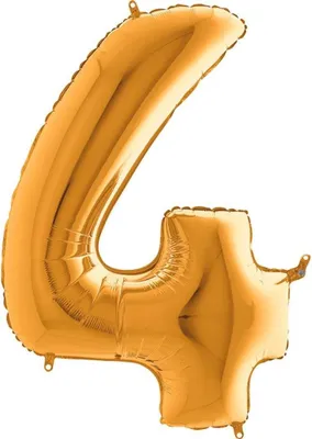 Zdjęcie produktu dla Balon foliowy Cyfra 4 Złota - 102 cm Grabo