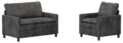 Produktbild von vidaXL Sofa Set 2 pcs Dunkelgrau Polyester