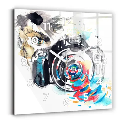 Produktbild von Wallfluent Wanduhr – Stilles Quarzuhrwerk - Uhr Dekoration Wohnzimmer Schlafzimmer Küche - Zifferblatt - weiße Zeiger - 30x30 cm - Fotografin