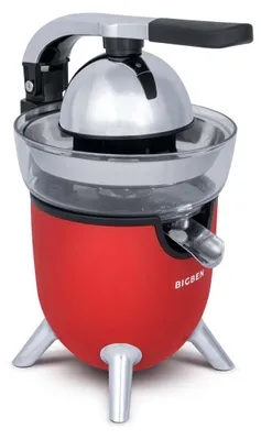 Elektrische Citruspresse, 100 W, rot, mit 2 Kegeln