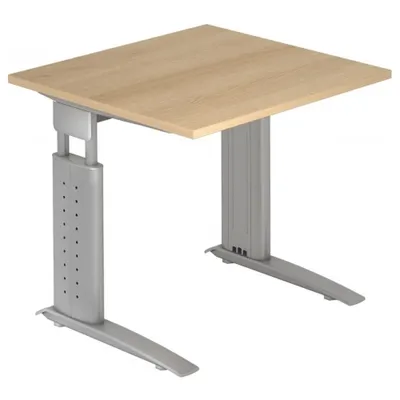 Produktbild von UNDA 8 S - 80 x 80 Eiche/Silber höhenverstellbar