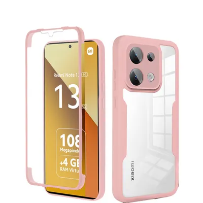 Produktbild von 360° Grad Hülle Xiaomi Redmi Note 13 5G vollschutz Integriertem Displayschutz Rosa