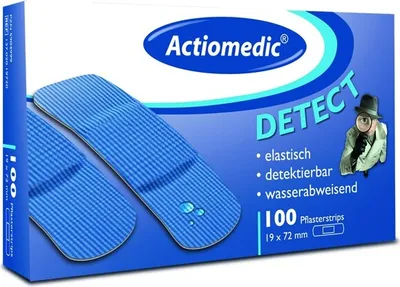 Produktbild von Actiomedic® DETECT Pflasterstrips, wasserabweisend Maße: 19 x 72 mm  Größe