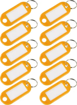 HMF Schlüsselanhänger mit Schlüsselring Beschriftungsstreifen Plastik Anhänger orange